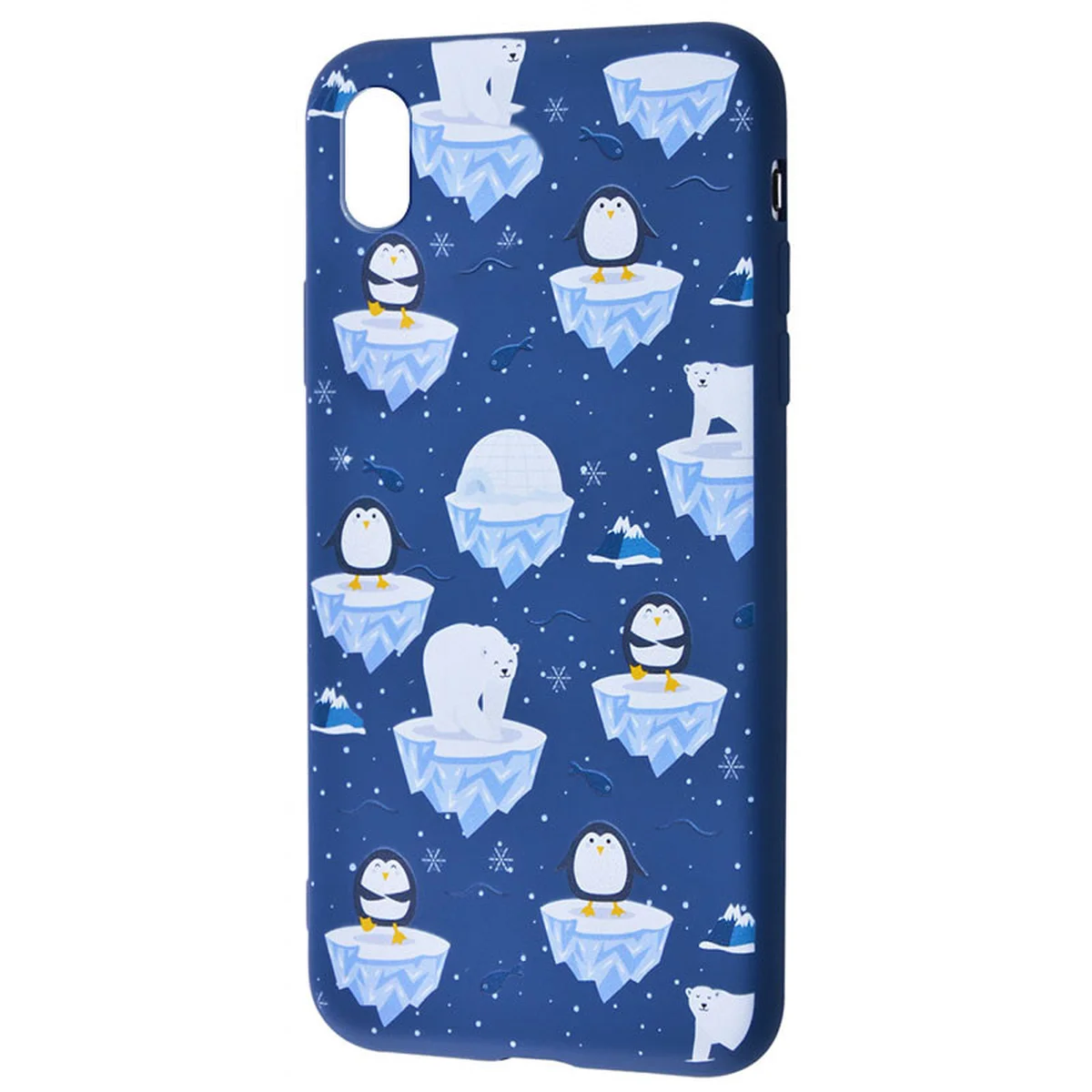 TPU чехол WAVE Fancy для Apple iPhone XS Max (6.5") White Bear and Penguins / Dark blue