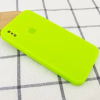 Чехол Silicone Case Square Full Camera Protective (AA) для Apple iPhone XS Max (6.5") Салатовый / Neon green