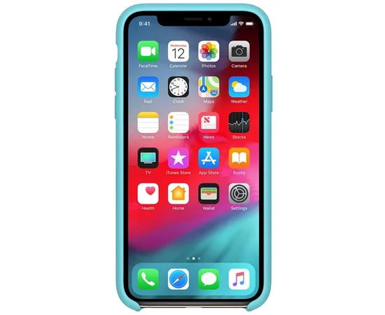 Силиконовый чехол Soft cover для Apple iPhone XS Max (6.5") Бирюзовый / Ice Blue