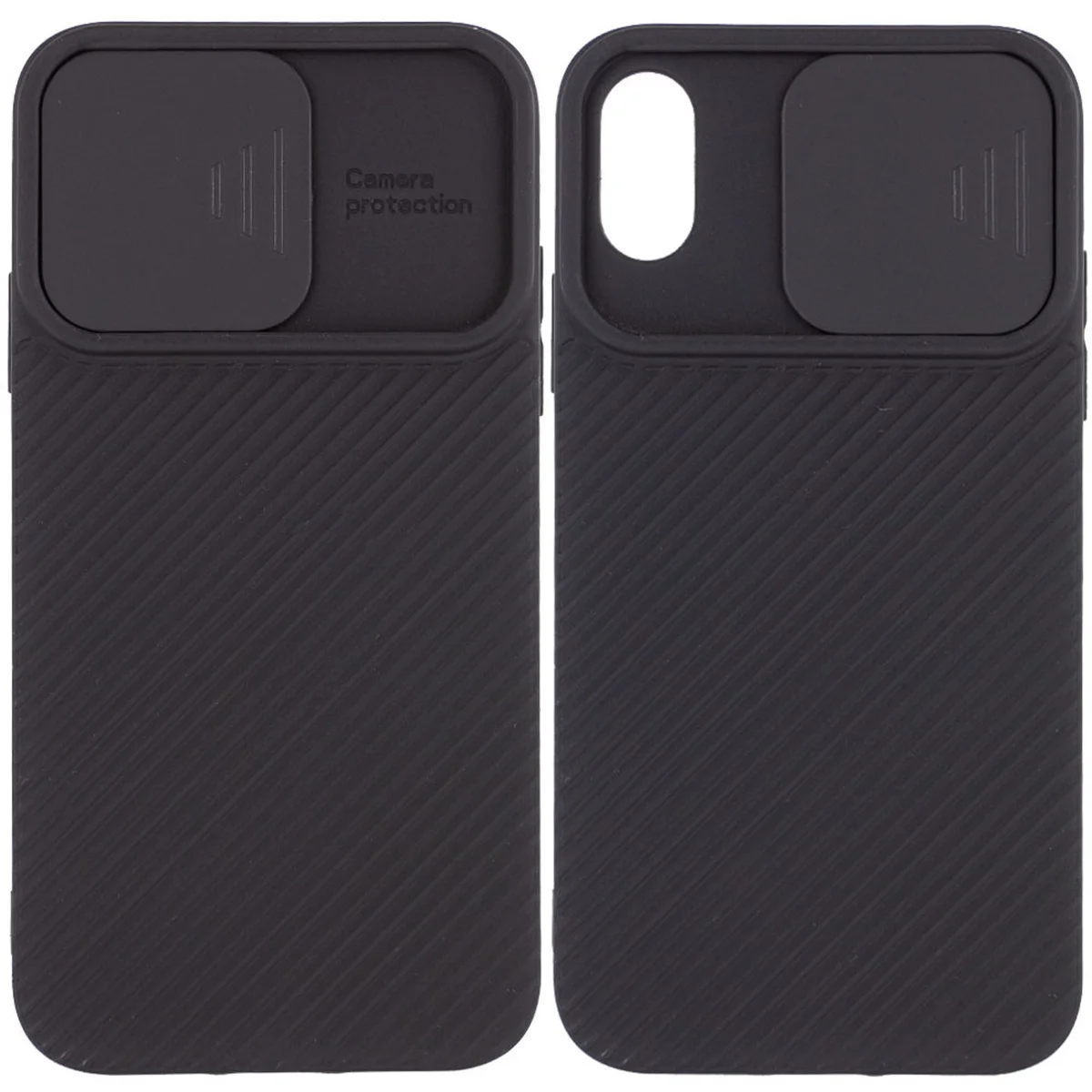 Чехол Camshield Square TPU со шторкой для камеры для Apple iPhone XS Max (6.5") Черный