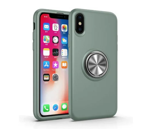 TPU чехол Summer ColorRing под магнитный держатель для Apple iPhone XS Max (6.5") Салатовый