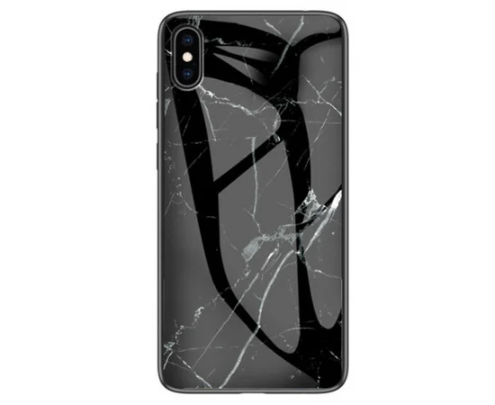 TPU+Glass чехол Luxury Marble для Apple iPhone XS Max (6.5") Черный