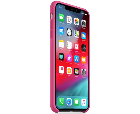 Чехол Silicone case (AAA) для Apple iPhone XS Max (6.5") Малиновый / Dragon Fruit