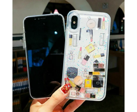 TPU+PC чехол Liquid (glitter) для Apple iPhone XS Max (6.5") (35) Косметика