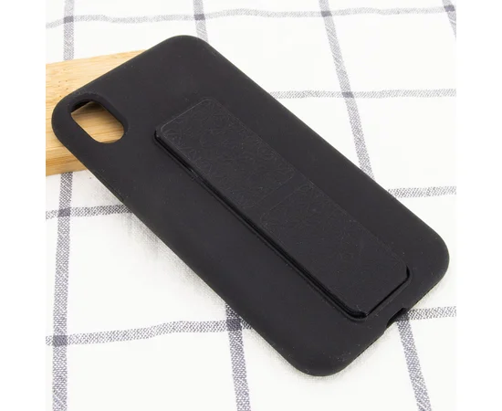 Чехол Silicone Case Hand Holder для Apple iPhone XS Max (6.5") Черный / Black