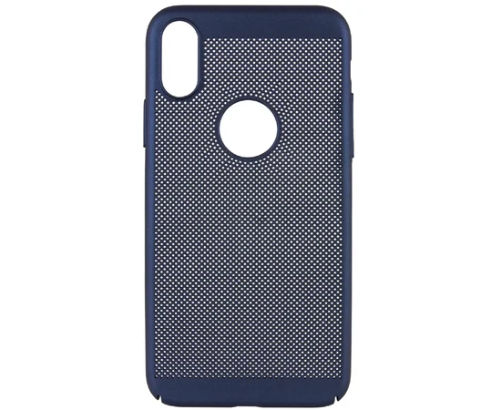 Ультратонкий дышащий чехол Grid case для Apple iPhone XS Max (6.5") Темно-синий