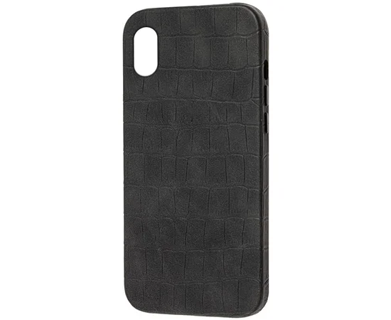 Кожаный чехол Croco Leather для Apple iPhone XS Max (6.5") Black