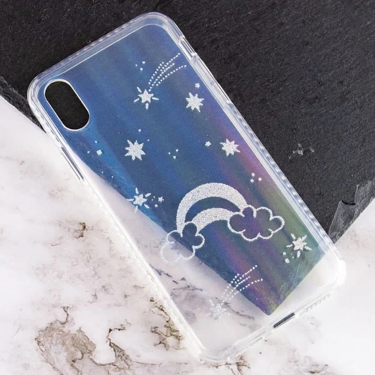 TPU+Glass чехол Aurora Space для Apple iPhone XS Max (6.5") Радуга
