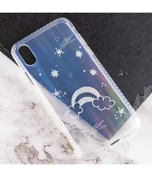 TPU + Glass чохол Aurora Space для Apple iPhone XS Max (6.5 ") Радуга