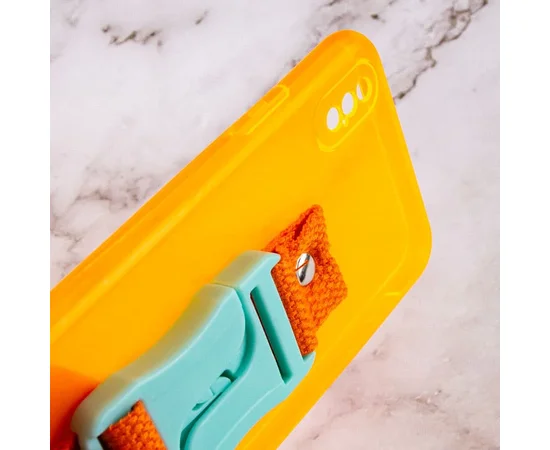 Чехол Handfree с цветным ремешком для Apple iPhone XS Max (6.5") Оранжевый