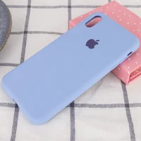 Чехол Silicone case (A) (с закрытым низом) для Apple iPhone XS Max (6.5") Голубой / Lilac Blue