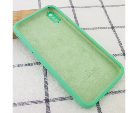 Чехол Silicone Case Square Full Camera Protective (AA) для Apple iPhone XS Max (6.5") Зеленый / Spearmint