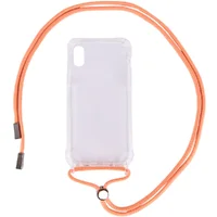 Чехол TPU Crossbody Transparent для Apple iPhone XS Max (6.5") Персиковый
