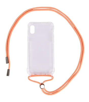 Чехол TPU Crossbody Transparent для Apple iPhone XS Max (6.5") Персиковый