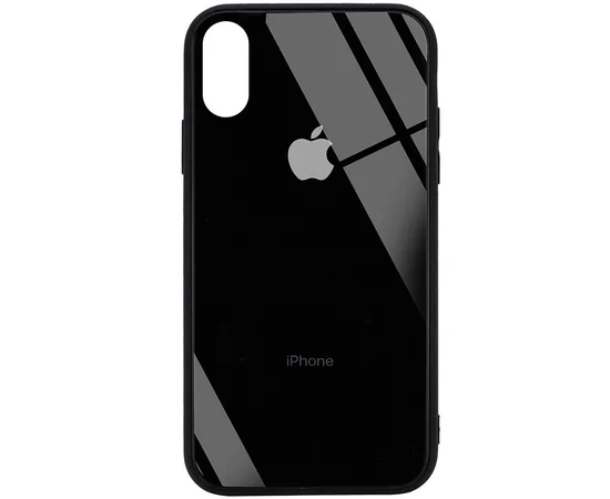 TPU+Glass чехол GLOSSY Logo (opp) для Apple iPhone XS Max (6.5") Черный