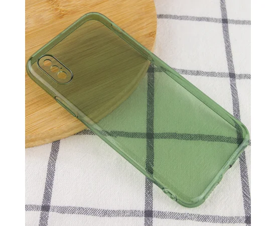 Матовый полупрозрачный TPU чехол с защитой камеры для Apple iPhone XS Max (6.5") Зеленый / Green