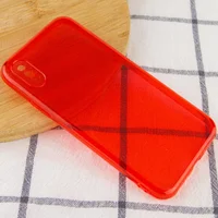 Матовый полупрозрачный TPU чехол с защитой камеры для Apple iPhone XS Max (6.5") Красный / Red
