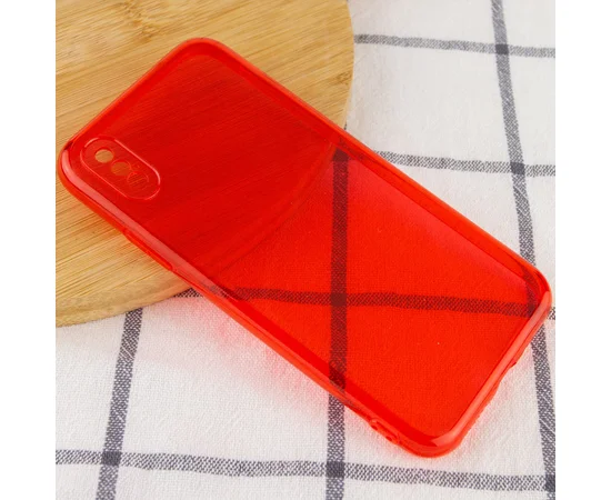 Матовый полупрозрачный TPU чехол с защитой камеры для Apple iPhone XS Max (6.5") Красный / Red