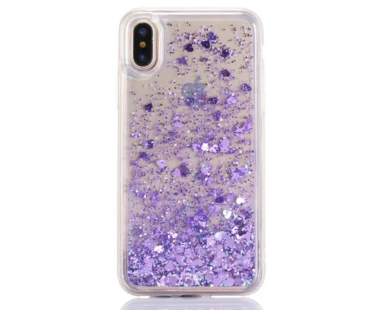 TPU чехол Liquid hearts для Apple iPhone XS Max (6.5") Фиолетовый
