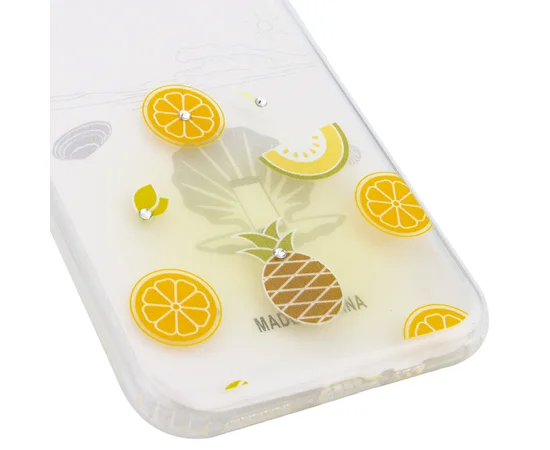 TPU чехол Luxury Diamond full protective для Apple iPhone XS Max (6.5") Желтый / Тропические фрукты