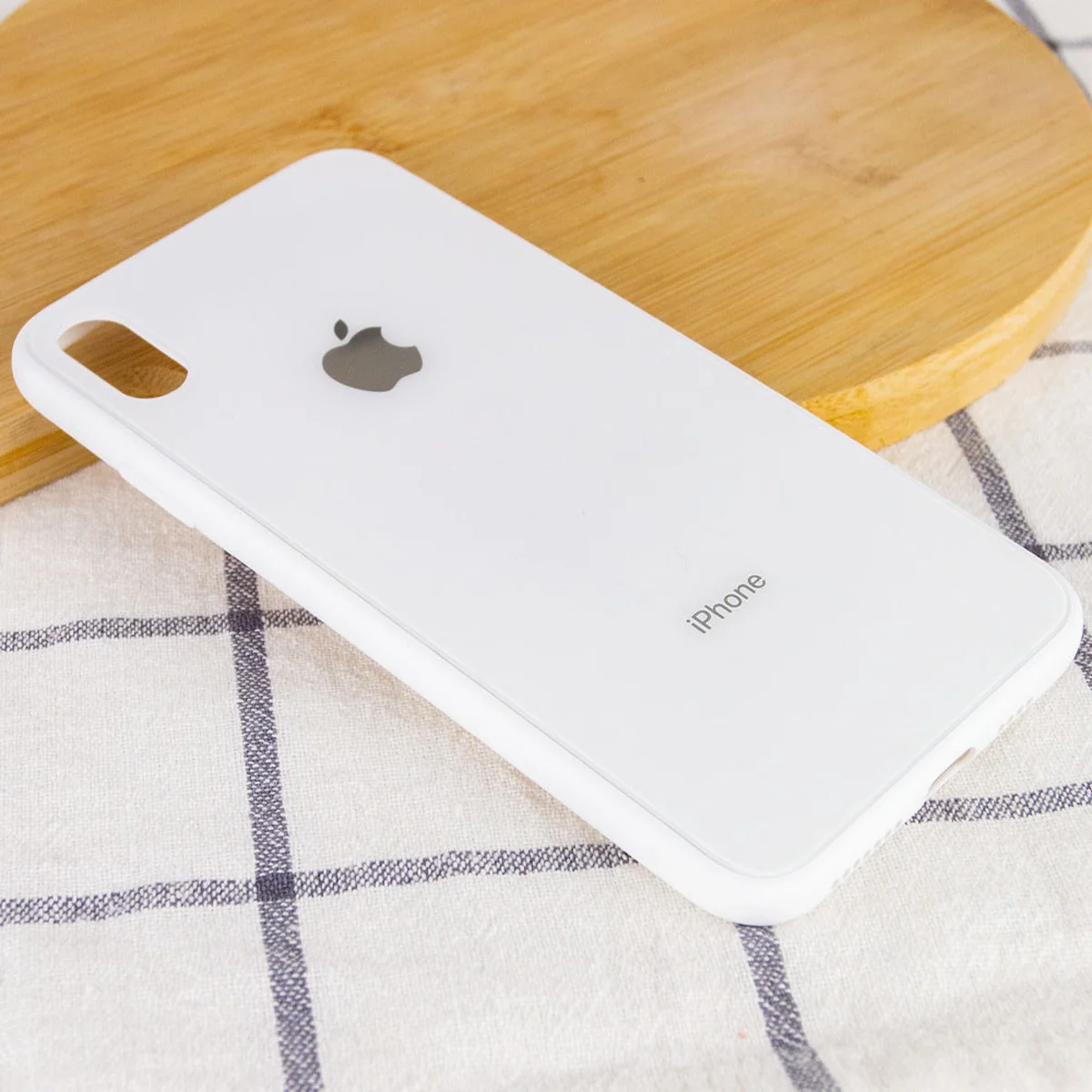 TPU+Glass чехол GLOSSY Logo Full camera для Apple iPhone XS Max (6.5") Белый