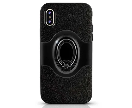 TPU+PC чехол Deen Feather с креплением под магнитный держатель для Apple iPhone XS Max (6.5") Черный