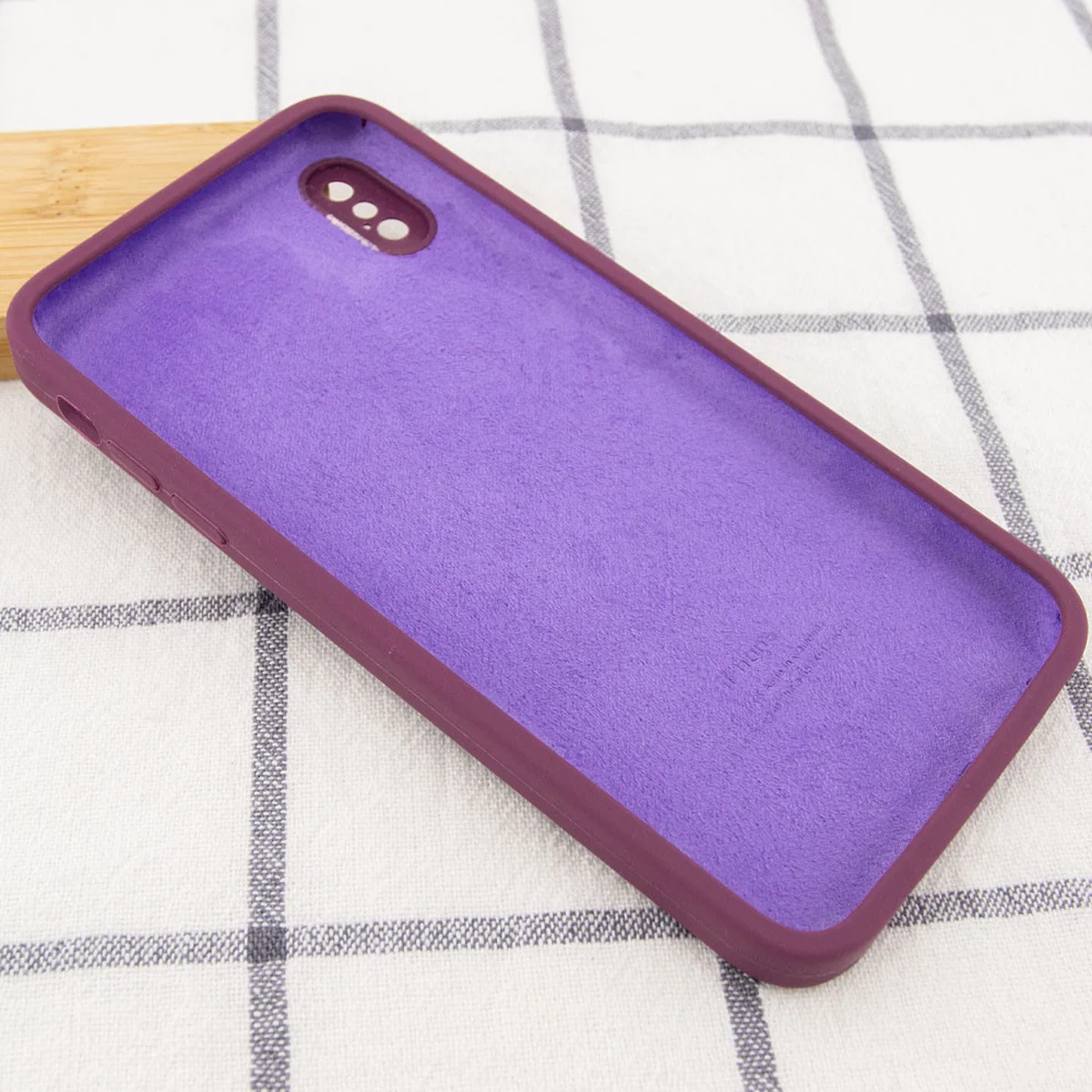 Чохол Silicone Case Square Full Camera Protective (AA) для Apple iPhone XS Max (6.5 ") Бордовий / Maroon