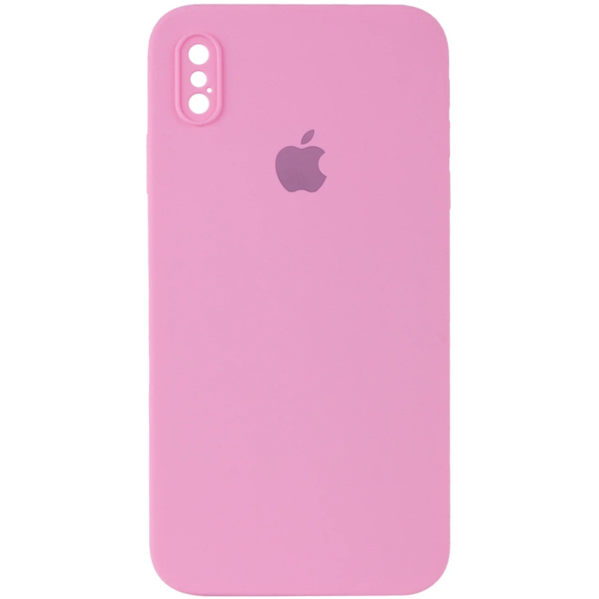 Чехол Silicone Case Square Full Camera Protective (AA) для Apple iPhone XS Max (6.5") Розовый / Light pink