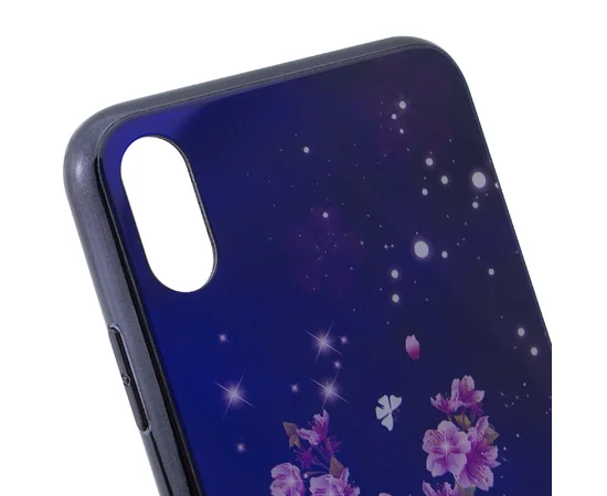 TPU+Glass чехол Fantasy с глянцевыми торцами для Apple iPhone XS Max (6.5") Цветение