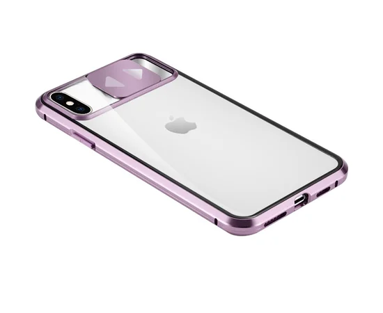 Чехол Camshield 360 Metall+Glass со шторкой для камеры для Apple iPhone XS Max (6.5") Сиреневый