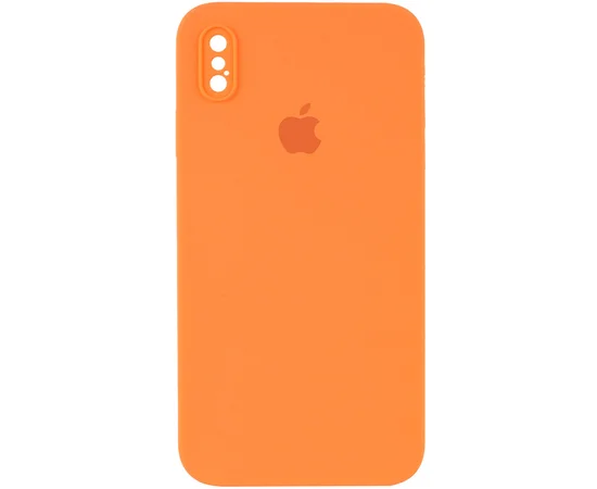Чехол Silicone Case Square Full Camera Protective (AA) для Apple iPhone XS Max (6.5") Оранжевый / Papaya