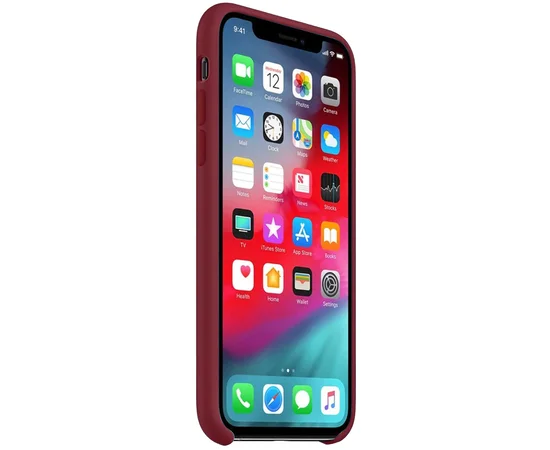Чехол Silicone case (A) для Apple iPhone XS Max (6.5") Бордовый / Maroon