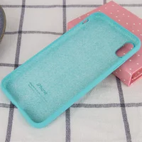 Чехол Silicone case (A) (с закрытым низом) для Apple iPhone XS Max (6.5") Бирюзовый / Marine Green