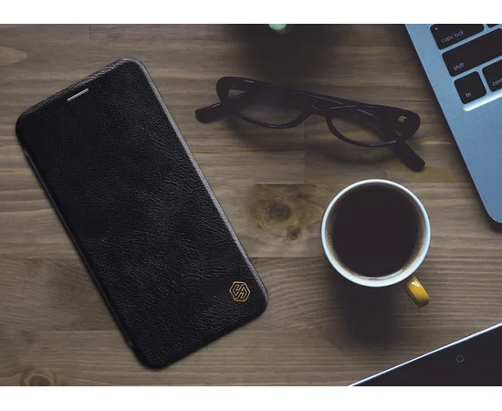 Кожаный чехол (книжка) Nillkin Qin Series для Apple iPhone XS Max (6.5") Черный