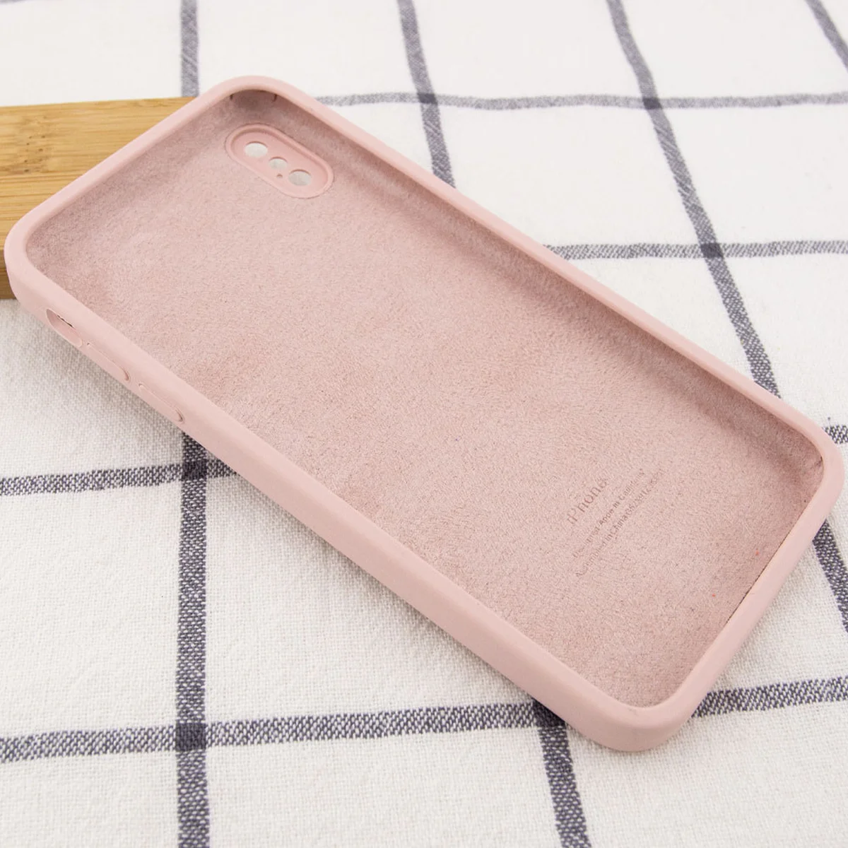 Чехол Silicone Case Square Full Camera Protective (AA) для Apple iPhone XS Max (6.5") Розовый / Pink Sand