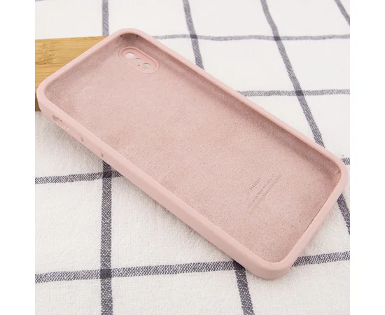 Чохол Silicone Case Square Full Camera Protective (AA) для Apple iPhone XS Max (6.5 ") Рожевий / Pink Sand
