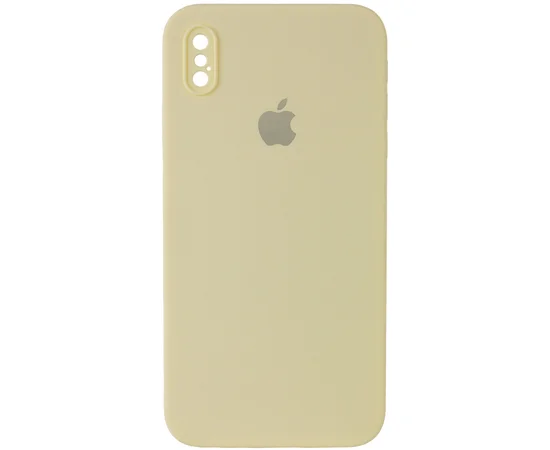 Чехол Silicone Case Square Full Camera Protective (AA) для Apple iPhone XS Max (6.5") Желтый / Mellow Yellow