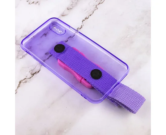 Чехол Handfree с цветным ремешком для Apple iPhone XS Max (6.5") Фиолетовый