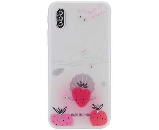 TPU чехол Luxury Diamond full protective для Apple iPhone XS Max (6.5") Красный / Клубника