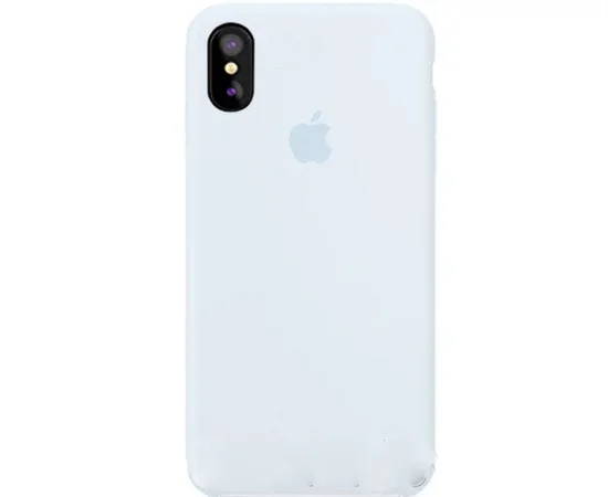 Чехол Silicone case (A) (с закрытым низом) для Apple iPhone XS Max (6.5") Голубой / Sky Blue