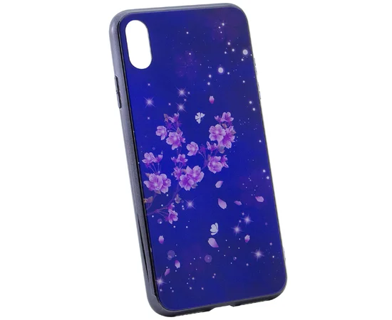 TPU+Glass чехол Fantasy с глянцевыми торцами для Apple iPhone XS Max (6.5") Цветение
