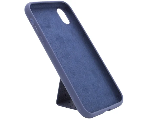 Чехол Silicone Case Hand Holder для Apple iPhone XS Max (6.5") Темно-синий / Midnight blue