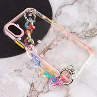 TPU+PC чохол Colorspot з ремінцем-ланцюгом для Apple iPhone XS Max (6.5") Pink hearts