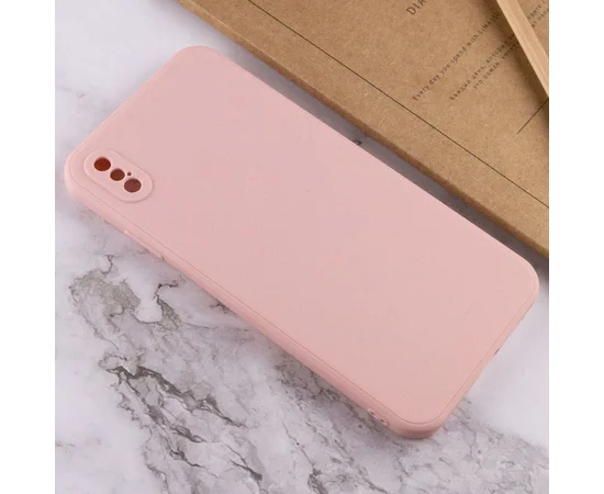 Силиконовый чехол Candy Full Camera для Apple iPhone XS Max (6.5") Розовый / Pink Sand