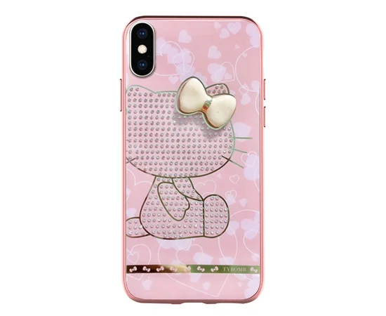 TPU+Glass чехол TYBOMB Dimond Brand для Apple iPhone XS Max (6.5") Розовый/Hello Kitty