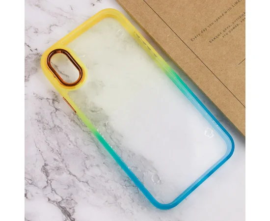 Чехол TPU+PC Fresh sip series для Apple iPhone XS Max (6.5") Бирюзовый / Оранжевый