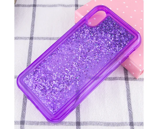 TPU+PC чехол Sparkle (glitter) для Apple iPhone XS Max (6.5") Фиолетовый
