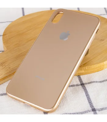 TPU + Glass чохол GLOSSY Logo Full camera для Apple iPhone XS Max (6.5 ") Золотий