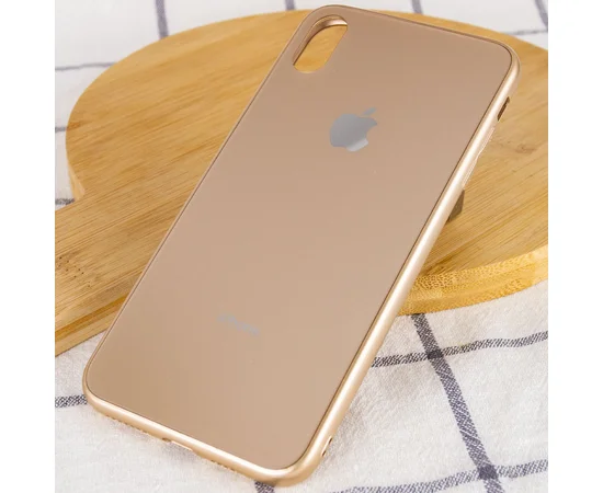 TPU+Glass чехол GLOSSY Logo Full camera для Apple iPhone XS Max (6.5") Золотой