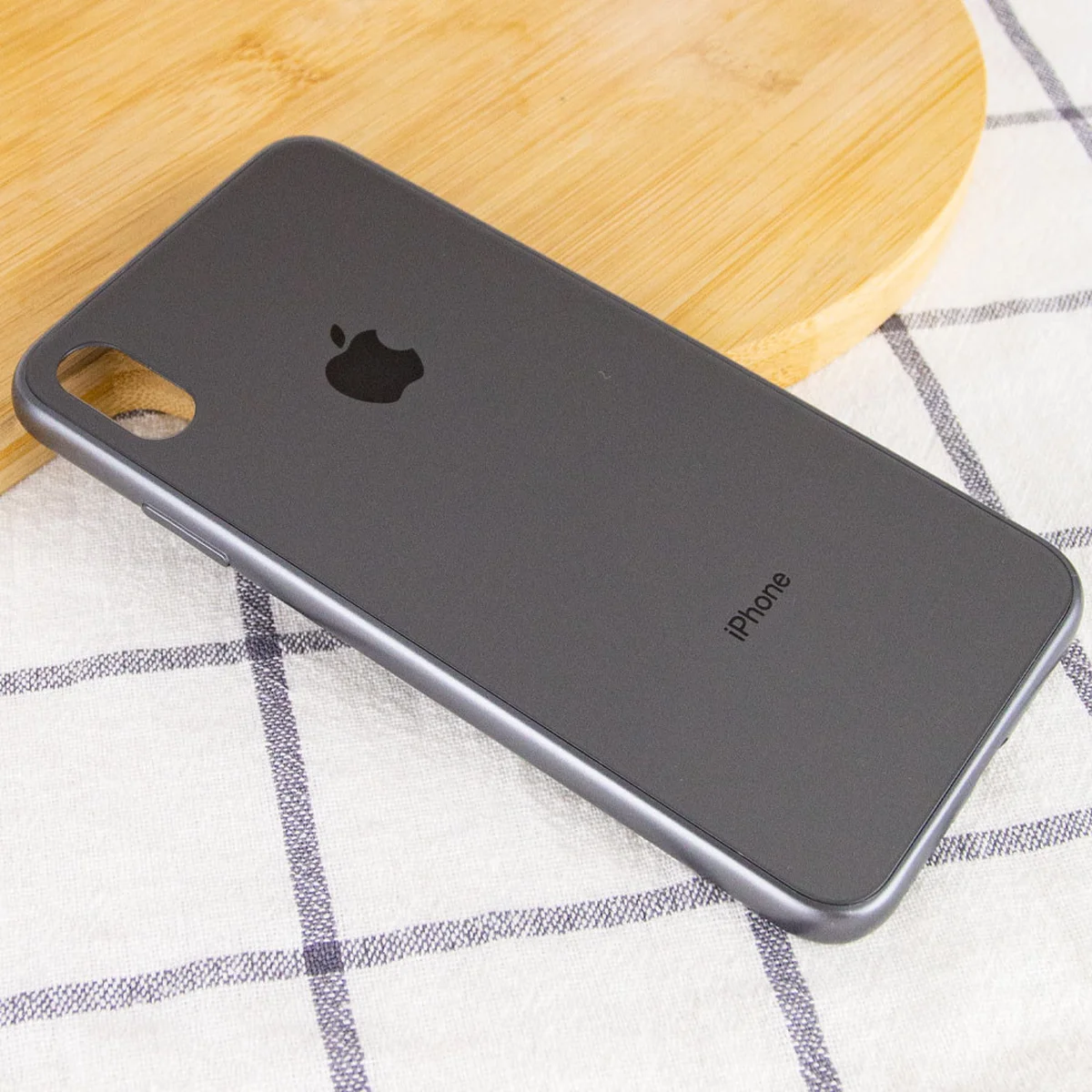 TPU + Glass чохол GLOSSY Logo Full camera для Apple iPhone XS Max (6.5 ") Сірий